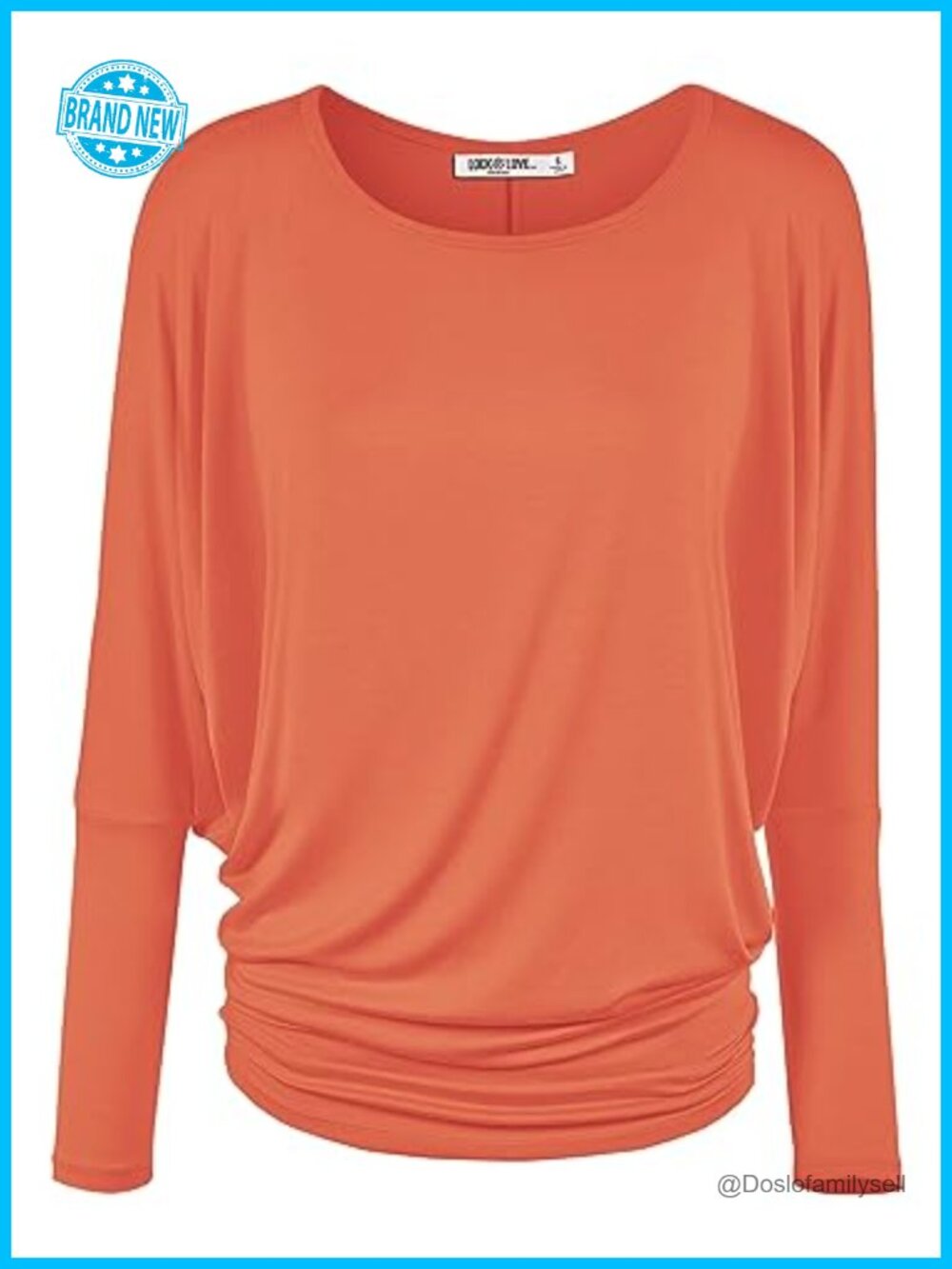 Women's Flowy Draped Batwing Long Sleeve Loose Fit Pullover Top